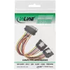 InLine SATA-virtakaapeli Y naaras / 2x uros turvalukituksella, 0,15m