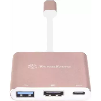 USB-C HDMI-videosovitin SILVERSTONE EP08 (USB-C 3.1, HDMI) pinkki