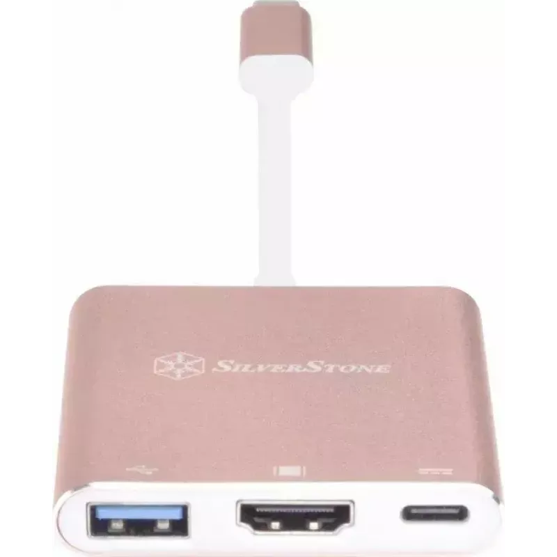 USB-C HDMI-videosovitin SILVERSTONE EP08 (USB-C 3.1, HDMI) pinkki