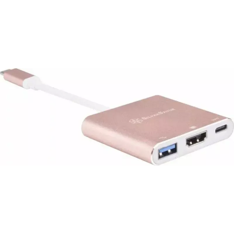 USB-C HDMI-videosovitin SILVERSTONE EP08 (USB-C 3.1, HDMI) pinkki