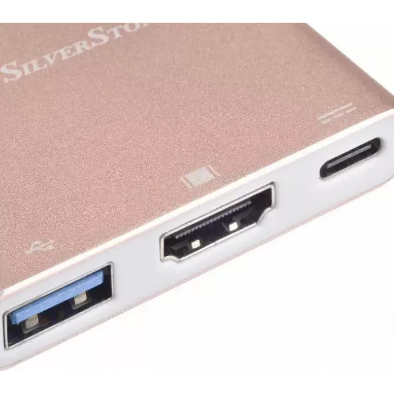 USB-C HDMI-videosovitin SILVERSTONE EP08 (USB-C 3.1, HDMI) pinkki