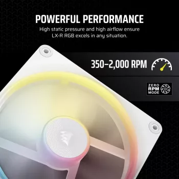 CORSAIR Icue Link Lx140-r RGB 140mm PWM Reverse tuuletin aloituspaketti - valkoinen
