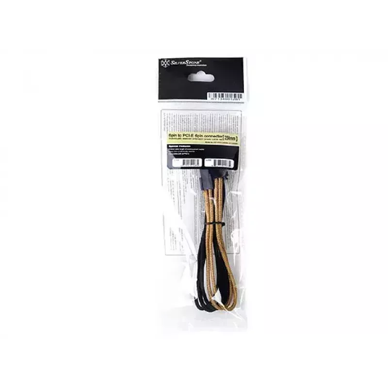 SilverStone PP07-IDE6BG 6-pin PCIe - 6-pin PCIe -jatkokaapeli, 250 mm, musta/kulta