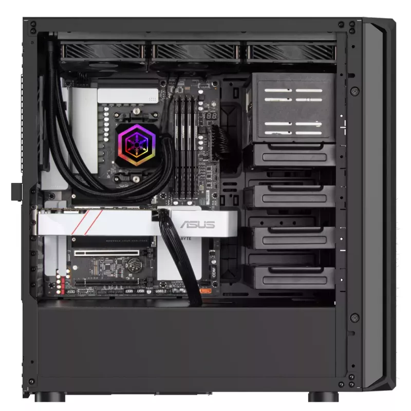 PC-kotelo Silverstone SETA D1 Midi Tower musta