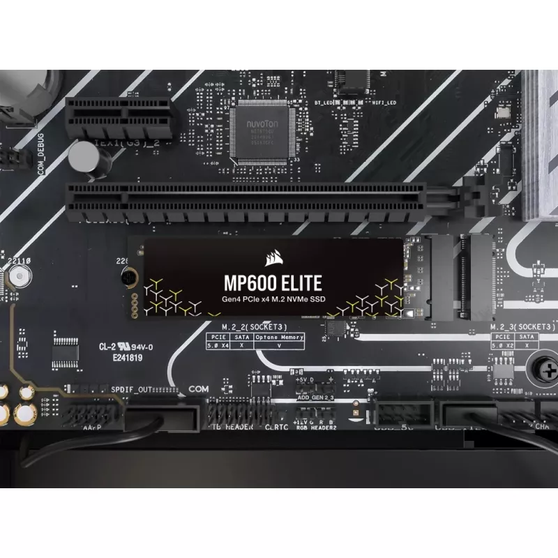 Corsair MP600 Elite CSSD-F1000GBMP600ENH SSD-levy, 1 TB, M.2 2280, PCIe 4.0 x4 NVMe, 3D TLC, 256-bittinen AES-salaus
