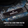Corsair MP600 Elite CSSD-F1000GBMP600ENH SSD-levy, 1 TB, M.2 2280, PCIe 4.0 x4 NVMe, 3D TLC, 256-bittinen AES-salaus