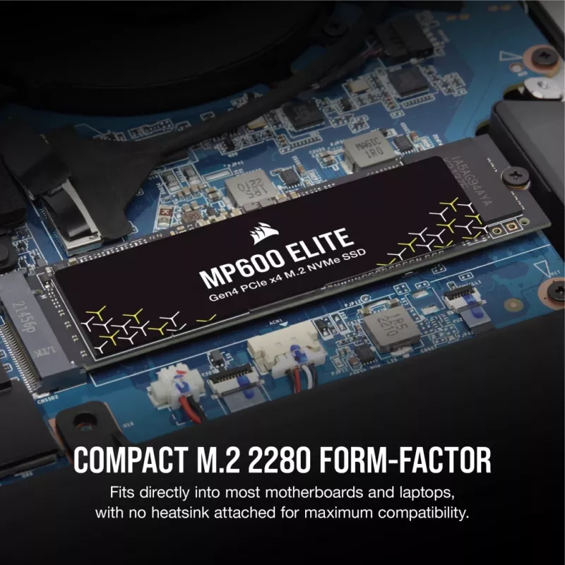 Corsair MP600 Elite CSSD-F1000GBMP600ENH SSD-levy, 1 TB, M.2 2280, PCIe 4.0 x4 NVMe, 3D TLC, 256-bittinen AES-salaus