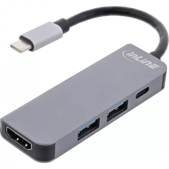 InLine-monikeskitin USB 3.2 Gen.1, 2x USB-A, HDMI 4K/30Hz, USB-C PD 87W