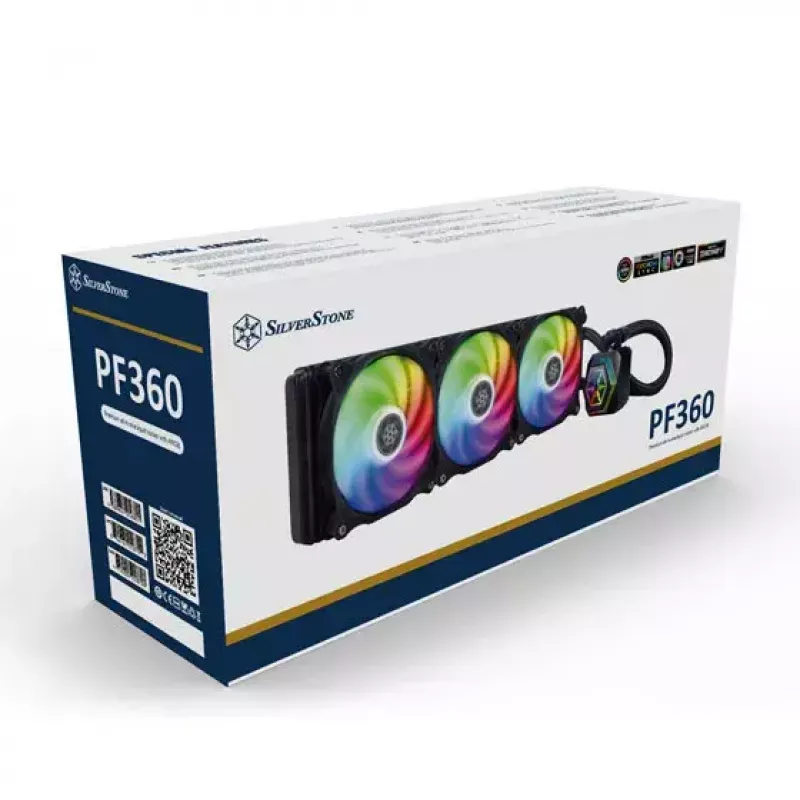 SilverStone Permafrost PF360-ARGB V2 SST-PF360-ARGB-V2 360 mm AiO-nestejäähdytin prosessorille, ARGB, RGB-ohjaimella, musta