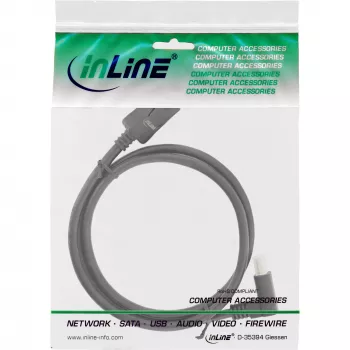 InLine DisplayPort 1.4 -kaapeli, 8K4K, alaspäin kulma, musta/kulta, 2m