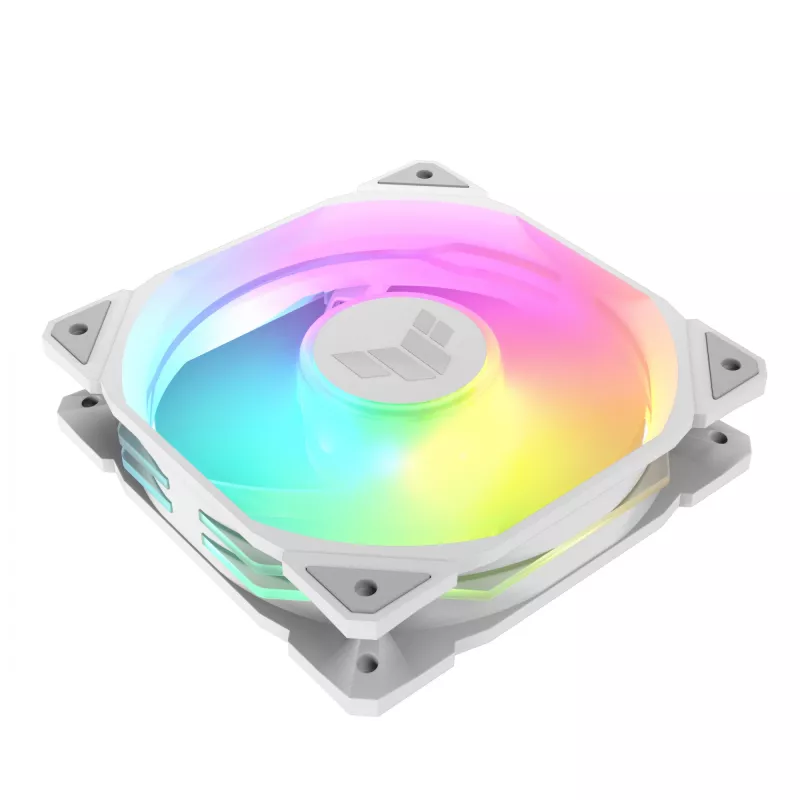 ASUS TUF GAMING TR120 ARGB REVERSE 120 mm 2000 RPM valkoinen, hydraulinen laakeri, 76.3 CFM