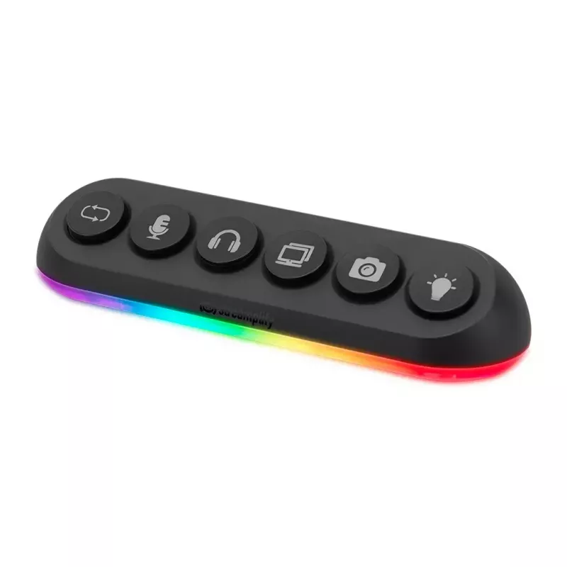Streamplify HUB DECK 5 USB-keskitin, 4x USB 3.0, 1x USB 2.0, RGB, 12V, EU-virtajohto, musta