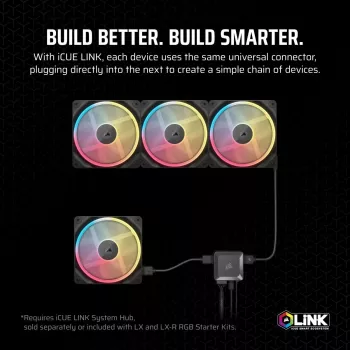 Corsair iCUE LINK LX140-R RGB tuuletin 14 cm musta 2000 kierr./min 3,55 mmH2O
