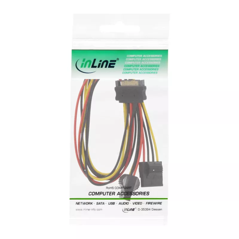 InLine SATA-virtakaapeli Y 1 IN kaksi OUT, 0,03m