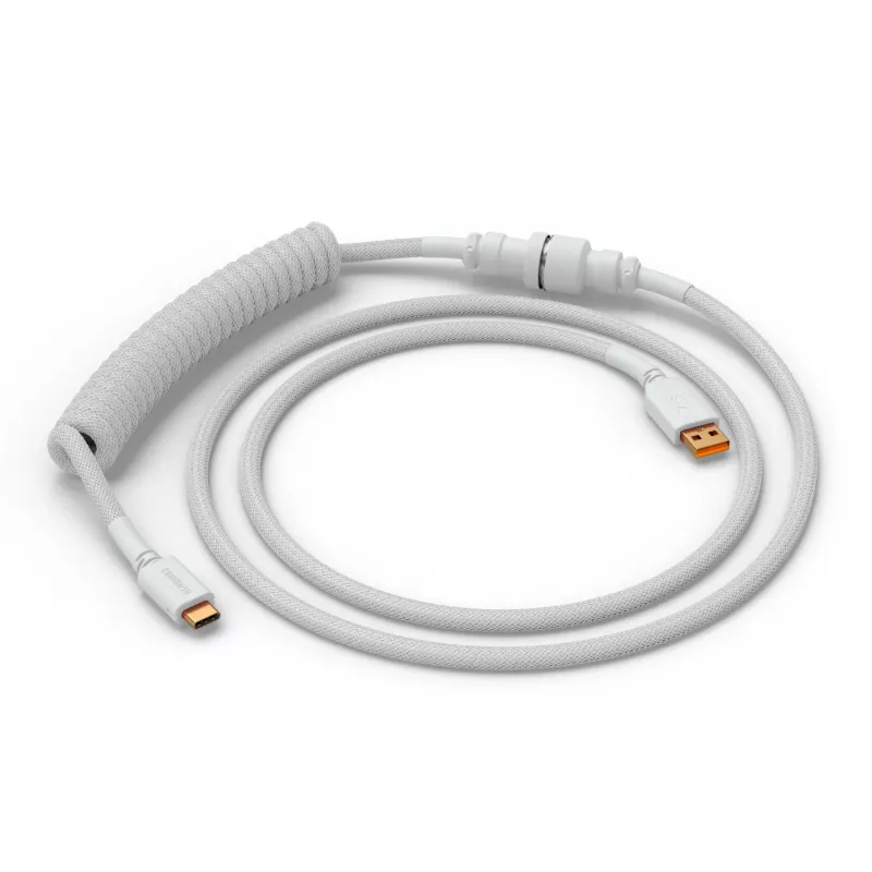 Kierretty USB-kaapeli GLORIOUS GMMK Ghost White (GLO-KB-ACC-CBL-COIL-GWHT) – spiraalikaapeli, Ghost White