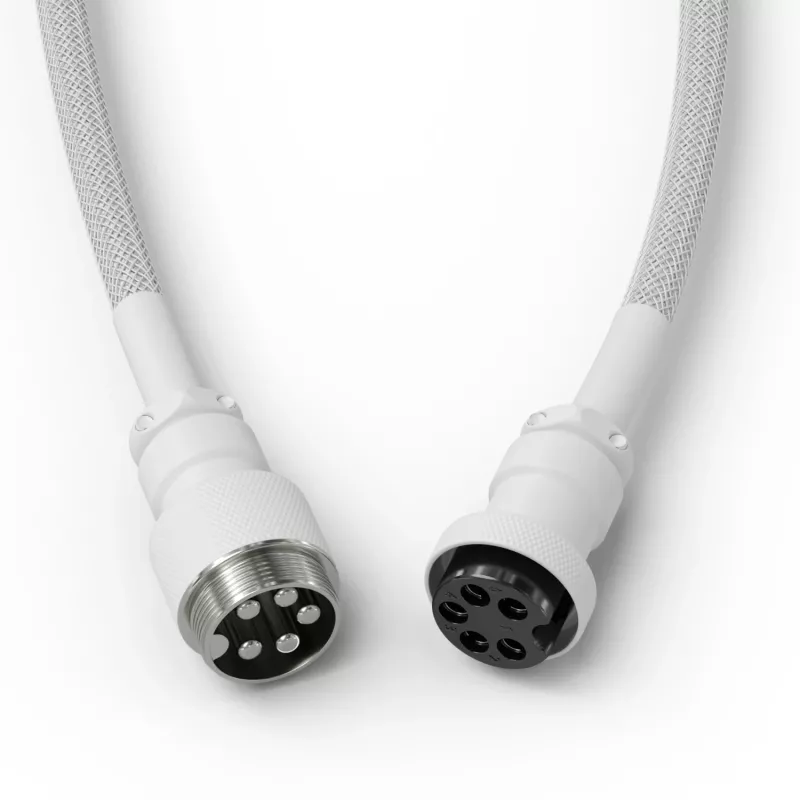 Kierretty USB-kaapeli GLORIOUS GMMK Ghost White (GLO-KB-ACC-CBL-COIL-GWHT) – spiraalikaapeli, Ghost White