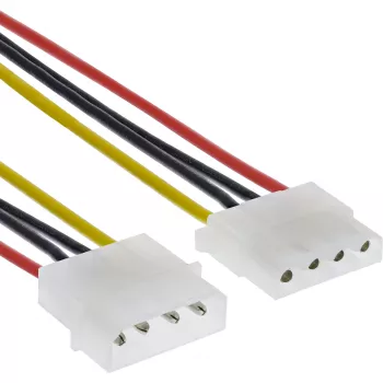 InLine virtalähteen jatkokaapeli 4-pin Molex uros / naaras 29650D 1 m