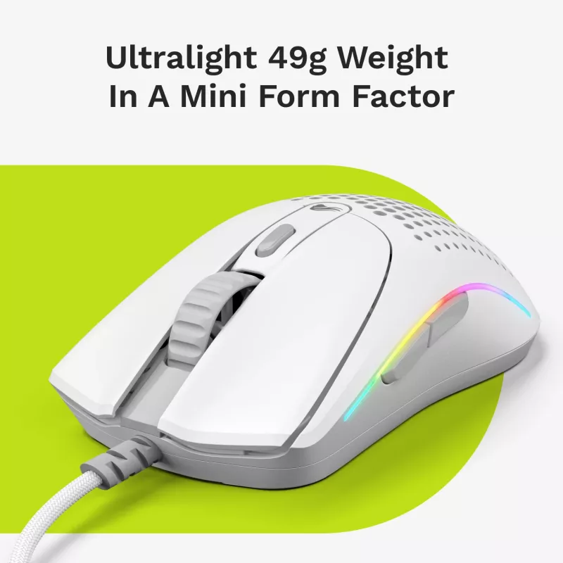 Glorious Gaming Glorious Model O 2 Mini - mattavalkoinen, oikeakätinen, optinen, USB Type-A, 26 000 DPI, valkoinen