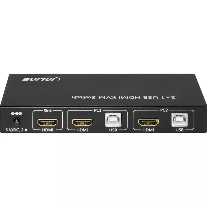InLine 2x1 HDMI KVM-kytkin, 2x1, HDMI 4K2K, USB 2.0 -keskitin, äänellä