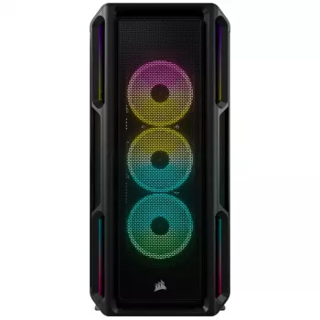 CORSAIR Mid-Tower ATX -tietokonekotelo – iCUE 5000T – RGB karkaistu lasi – musta