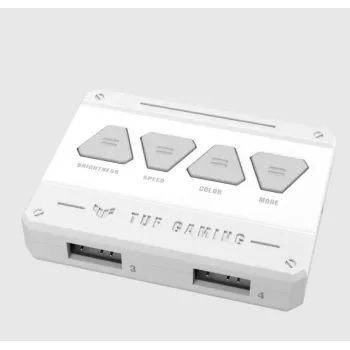Ilmajäähdytin ASUS TUF GAMING TF120 ARGB WHITE EDITION — 3×120 mm tuuletinta, 1900 kierr./min, 29 dB, kaukosäädin