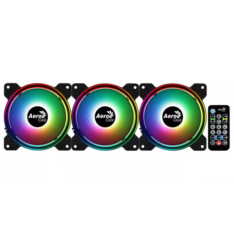 Aerocool Saturn 12F Pro ARGB kotelotuulettimet, 3 kpl pakkaus ohjaimella, 120 mm