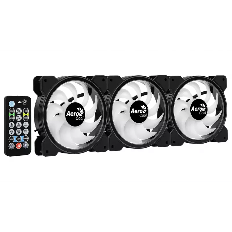Aerocool Saturn 12F Pro ARGB kotelotuulettimet, 3 kpl pakkaus ohjaimella, 120 mm