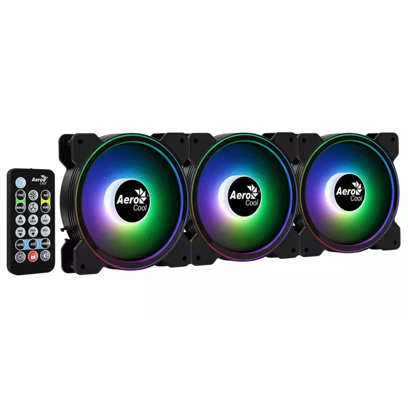 Aerocool Saturn 12F Pro ARGB kotelotuulettimet, 3 kpl pakkaus ohjaimella, 120 mm