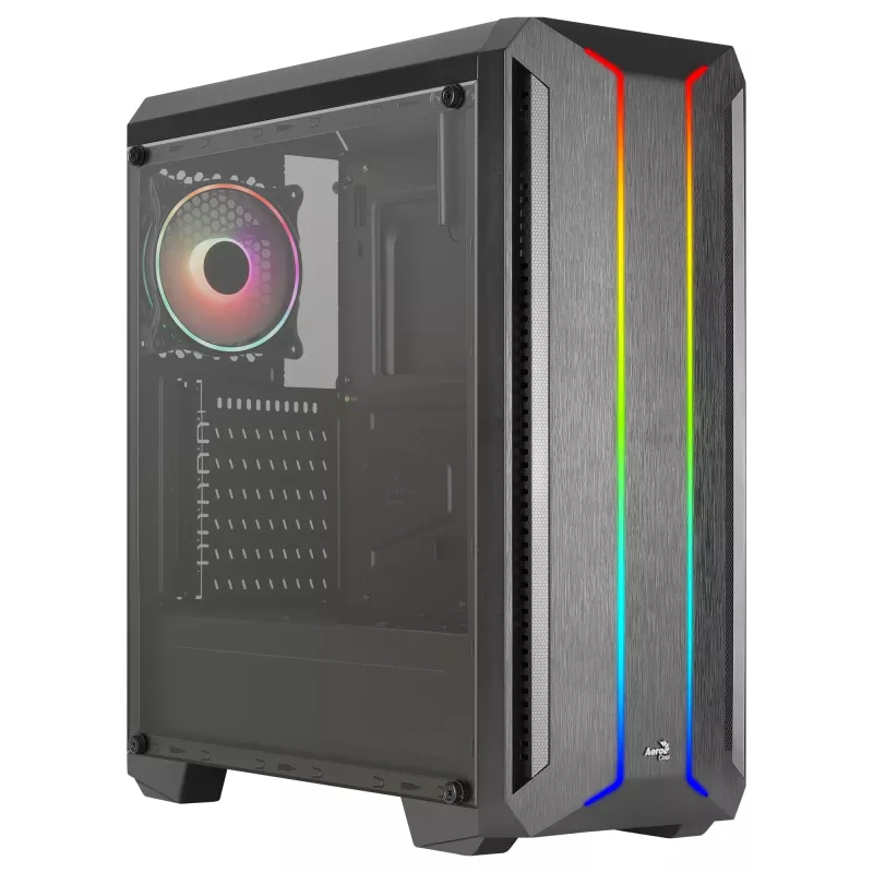 Aerocool SKYLINEV2BK PC ATX -kotelo kaksoisetupaneeli LED ARGB-tuuletin ARGB 12 cm musta