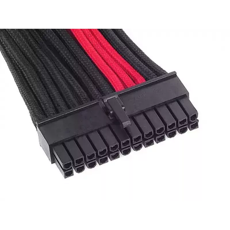SilverStone SST-PP07-MBBR ATX 24-napainen jatkokaapeli, 0,3 m, musta/punainen