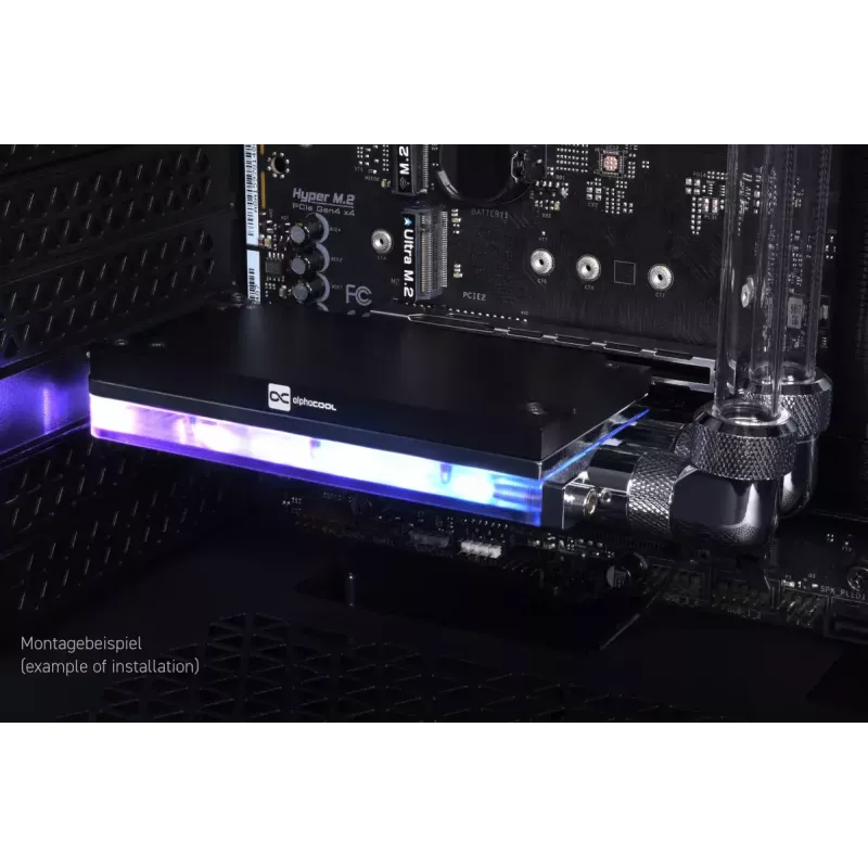 Alphacool Core M.2 NVMe PCIe 5.0 -nestjäähdytin backplatella