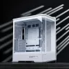 Tietokonekotelo Jonsbo D400 Midi Tower ATX karkaistu lasi – valkoinen