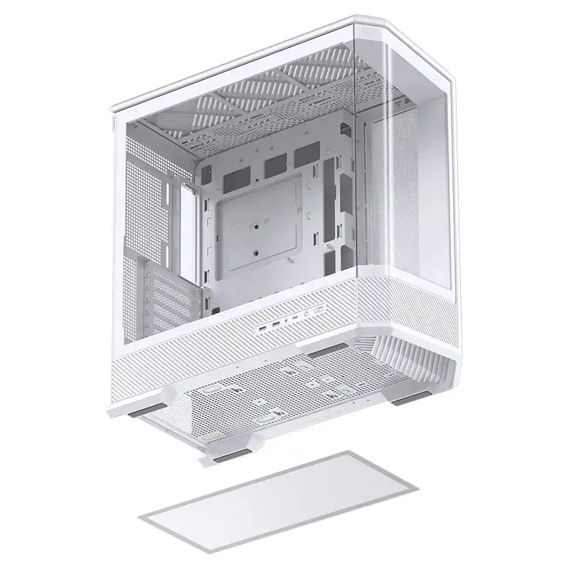 Tietokonekotelo Jonsbo D400 Midi Tower ATX karkaistu lasi – valkoinen