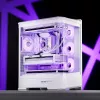 Tietokonekotelo Jonsbo D400 Midi Tower ATX karkaistu lasi – valkoinen
