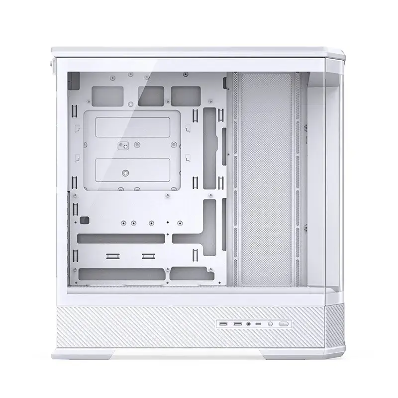 Tietokonekotelo Jonsbo D400 Midi Tower ATX karkaistu lasi – valkoinen