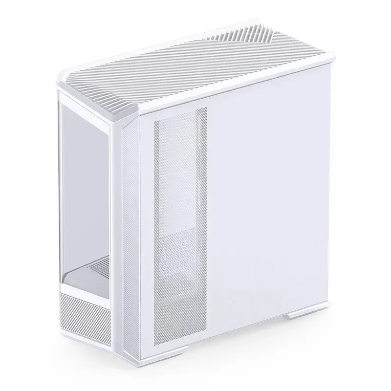 Tietokonekotelo Jonsbo D400 Midi Tower ATX karkaistu lasi – valkoinen