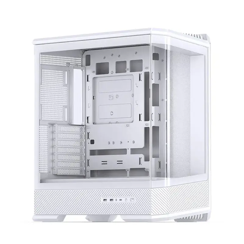Tietokonekotelo Jonsbo D400 Midi Tower ATX karkaistu lasi – valkoinen