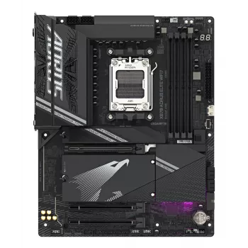 GIGABYTE X870 AORUS ELITE WIFI7 emolevy - tukee AMD Ryzen 9000 -suorittimia, 16+2+2 vaihe VRM, jopa 8000MHz DDR5 (OC), 3xPCIe 5.0 + 1xPCIe 4.0, Wi-Fi 7, 2.5GbE LAN, USB 4