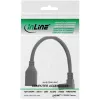 InLine DisplayPort 1.4 sovitinkaapeli M/F, 8K4K, alaspäin kulma, musta/kulta