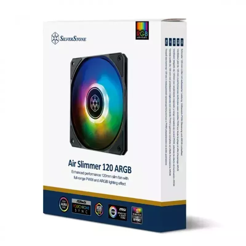Ilmajäähdytin Silverstone Air Slimmer 120 12 cm musta läpinäkyvä