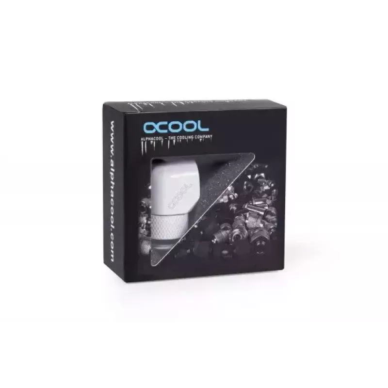Asennussarja Alphacool Eiszapfen L-liitin kiertyvä G1/4 ulkokierre G1/4 sisäkierteeseen valkoinen