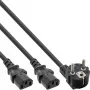InLine Y-virtakaapeli 1x CEE 7/7 kulma / 2x 3-napainen IEC C13 pistoke, 1,8 m