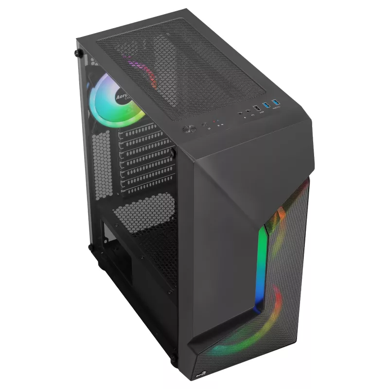 Aerocool SCAPEBKV3 pelikotelo ATX-etu-RGB LED karkaistu lasi 3x ARGB-tuuletin musta