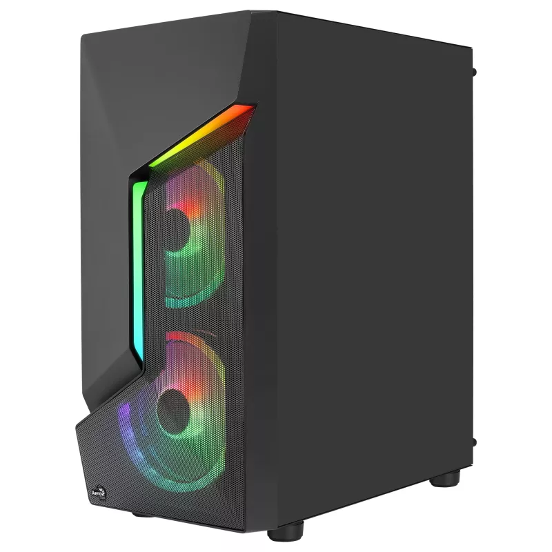 Aerocool SCAPEBKV3 pelikotelo ATX-etu-RGB LED karkaistu lasi 3x ARGB-tuuletin musta
