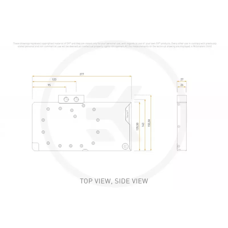 GPU-vesijäähdytin ek water blocks EK-Quantum Vector3 Astral RTX 5090 D-RGB akryyli