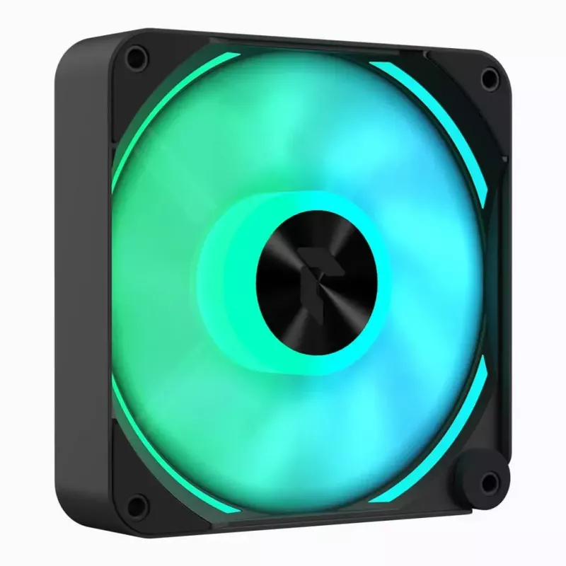 APNX FP2-120 PWM ARGB kotelotuuletin, 120 mm, 500–1800 rpm, 83,85 CFM, 34,8 dB, musta