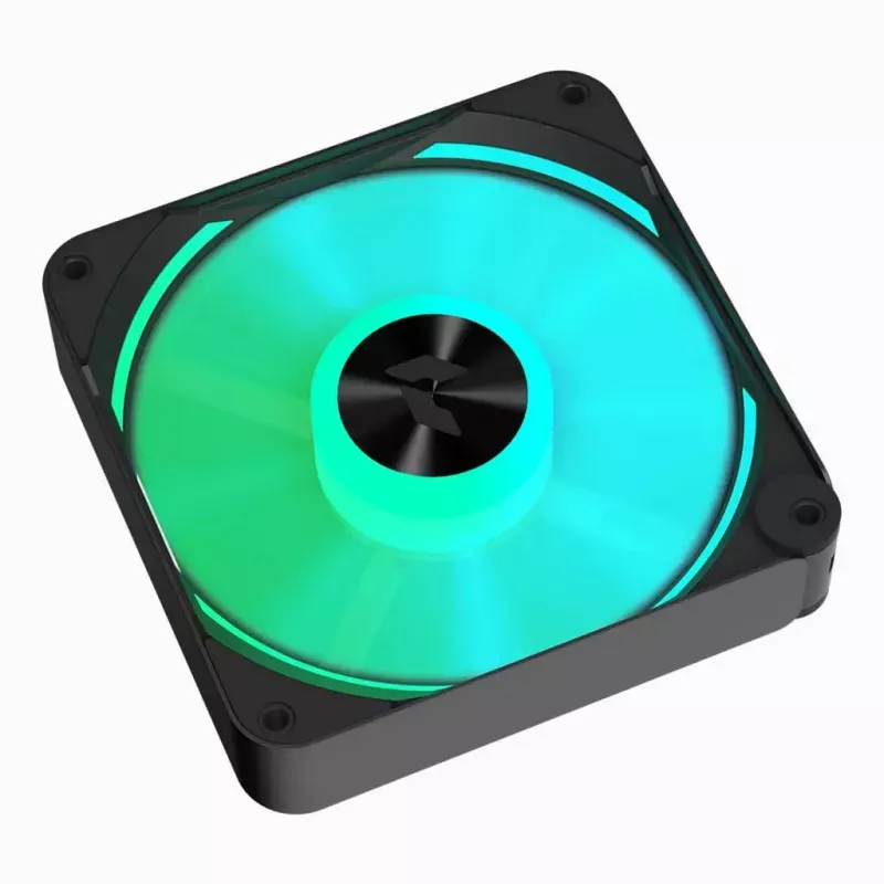 APNX FP2-120 PWM ARGB kotelotuuletin, 120 mm, 500–1800 rpm, 83,85 CFM, 34,8 dB, musta
