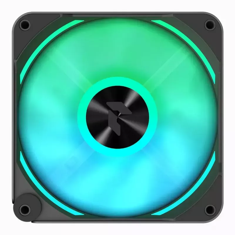 APNX FP2-120 PWM ARGB kotelotuuletin, 120 mm, 500–1800 rpm, 83,85 CFM, 34,8 dB, musta