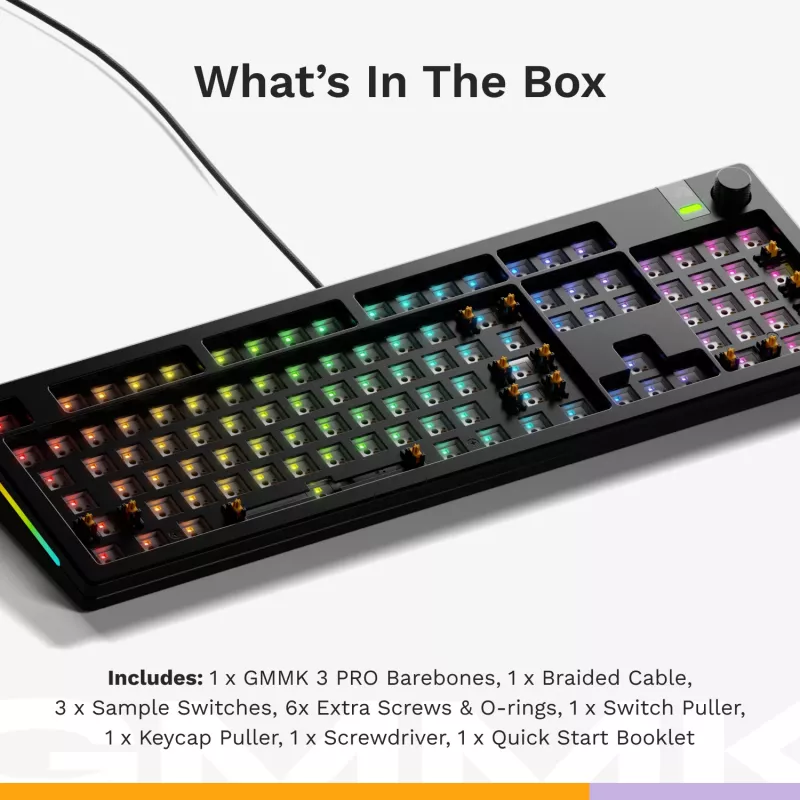 Glorious PC Gaming Race GMMK 3 PRO Barebones-näppäimistö Full-Size USB RGB LED
