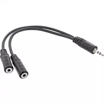 InLine 3,5mm jakkihaaroituskaapeli uros 2x 3,5mm jakkiliitäntään stereo, 0,2 m